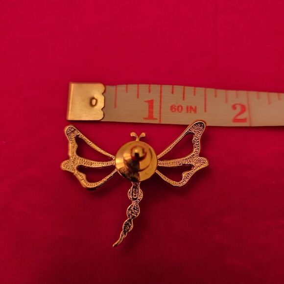 Avon Vintage Signed Gold Plated Crystal Brooch Pin - Picture 3 of 3